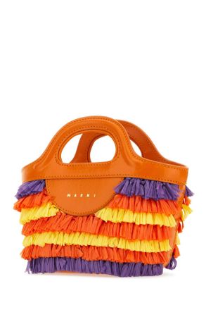 Marni Womens Multicolor Fabric Micro Tropicalia Summer Handbag Carrotyellowviolet Borse A Mano Bag