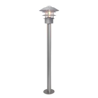 Netlighting Helsingor Outdoor 1 Light Bollard Lantern Silver IP44 E27