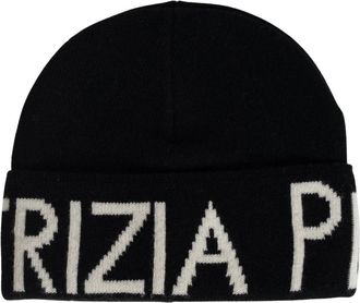 Patrizia Pepe Wool Knit Beanie - Dames - Accessoires - Zwart - Maat: ONE Size Wol