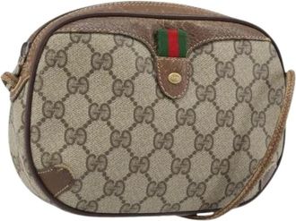 Gucci Pre-owned Cross Body Bags, female, Beige, Size: ONE SIZE Pre-owned Vintage Canvas Shoulder Bag