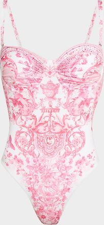 Camilla Livin La Vida Rosa Ruched Underwire One-Piece Swimsuit