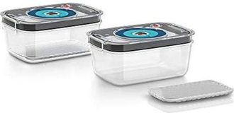 Bosch Mszv0fc2 Recipiente De Almacenar Comida Rectangular Caja Negro, Azul, Transparente 2 Pieza(s)