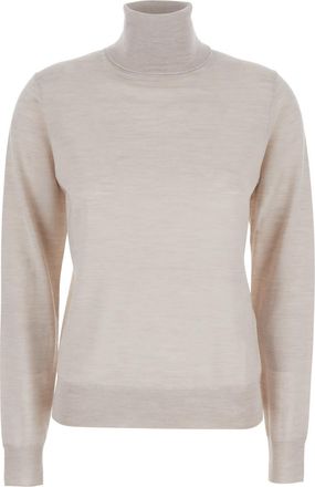 Parosh Beige Turtleneck Sweater In Wool Blend Woman