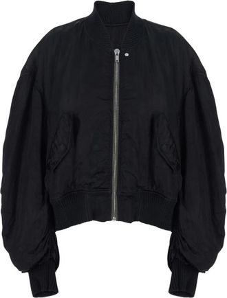 Rick Owens Secchia Flight Bomber - Dames - Bomber jackets - Zwart - M - Wol - Jassen