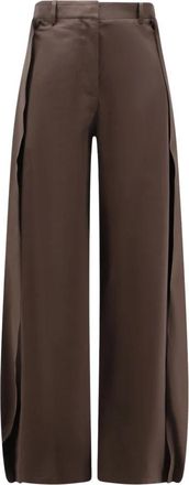 Loewe Wijde broek - Dames - Wijde Broeken - Bruin - 2XS - Katoen - Broeken