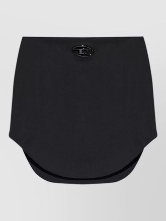 Diesel high waist asymmetric hem silk blend mini