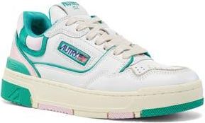 Autry CLC Mixed Media Low Top Sneaker in White/Emerald/Multi at Nordstrom Rack, Size 5Us / 35Eu