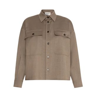 Max Mara Chaqueta Camisera de Lana El&aacute;stica - Jackets - Mujer - Marr&oacute;n - 2XS