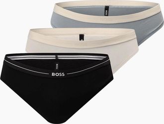 HUGO BOSS Womens 3 Pack of Logo Waistband Briefs - Multi - Size: 2XL