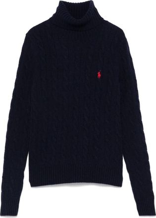 Ralph Lauren Turtleneck Trui met Logo - Dames - Coltruien - Blauw - M - Truien & Vesten