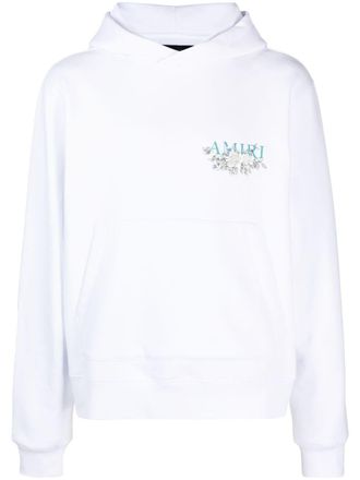Amiri logo-print cotton hoodie - men - Cotton/Viscose - XXXL - White