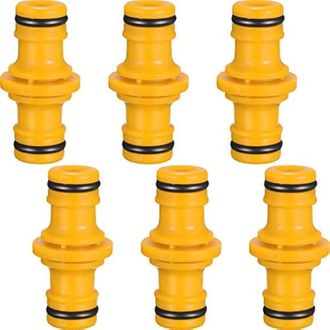 OEM Raccordi Doppi Maschio Per Tubi Da Giardino - Compatibili Con Tubi Standard Da 13 Mm E 19 Mm - Giallo