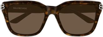 Balenciaga Zonnebril met vierkant montuur - Bruin