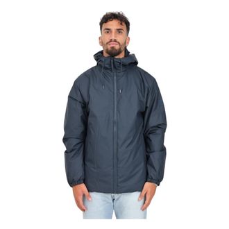 Rains Blauwe Ge&iuml;soleerde Jas Lohja - Heren - Regenjassen - Blauw - S - Leer - Jassen
