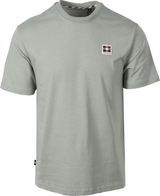 Aquascutum Mens CLUB CHECK BADGE T-SHIRT SALVIA - Green Cotton - Size Medium