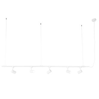 QAZQA Moderno Sistema De Riel Colgante Moderno Monof&aacute;sico Con 5 Focos Blancos - Jeana Acero Alargada Adecuado Para Led Max. 5 X 50 Watt - Qazqa