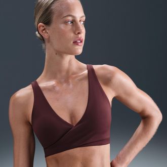 Nike Womens One Light-Support Padded Sports Bra in Red | HQ2813-652
