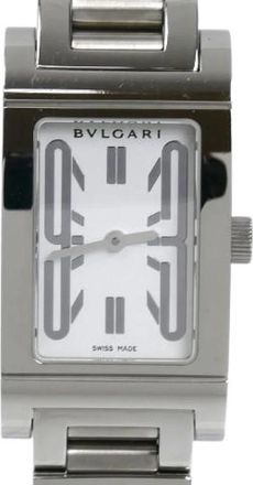 Bulgari Pre-owned Watches, female, Gray, Size: ONE SIZE Pre-owned Rettangolo Stainless Steel Watch