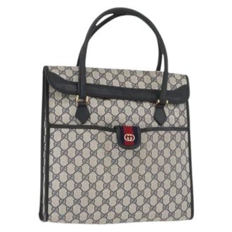 Gucci Pre-owned Tote Bags, female, Blue, Size: ONE SIZE Pre-owned Vintage GG Canvas Tote