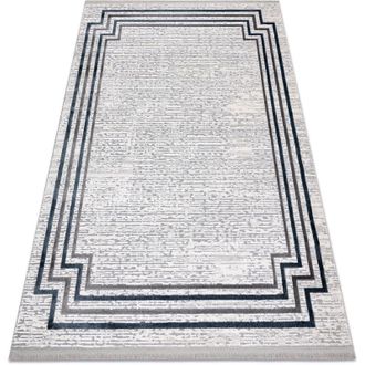 RugsX Rugsx - Alfombra Tuls Estructural, Franjas 51242 Marco Marfil / Azul Grey 80x150 Cm