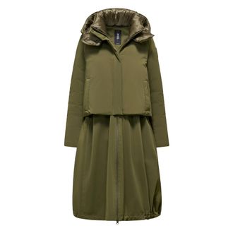 Bomboogie Parka Larga C&oacute;moda con Capucha - Coats - Mujer - Verde - M