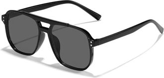 Generic Square Large Frame Trendy Sunglasses For Men And Womens Outdoor Commuting Polarized Vacation Sports Sun Glasses(Black)