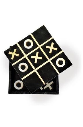R16 Home Audrey Marble Tic-Tac-Toe Box in Black at Nordstrom Rack