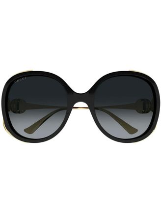 Gucci round-frame sunglasses - women - Acetate/Metal - 56 - Black