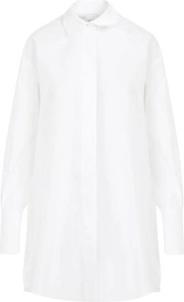 Patou Oversized Katoenen Poplin Jurk - Dames - Shirt Kleedjes - Wit - 2XS - Katoen - Kleedjes