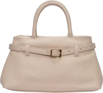 Luisa Vannini Beige Rundleer Tas
