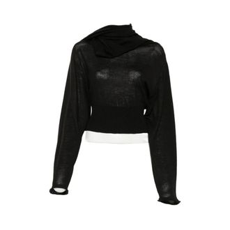 Rick Owens Turtleneck Top - female - Rick Owens - Turtlenecks - Black - XS - Knitwear