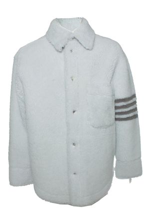 Thom Browne 4 bar stripe shearling jacket
