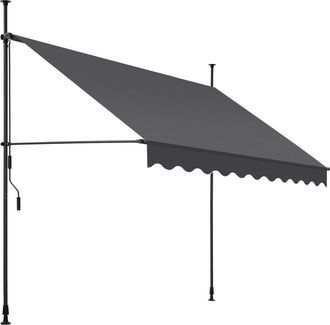TecTake Toldo plegable para balc&oacute;n con manivela ajustable en altura poli&eacute;ster