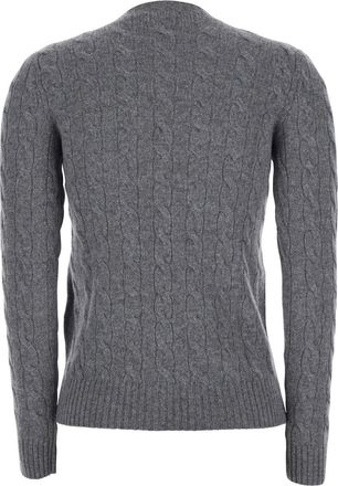 Polo Ralph Lauren Womens Crewneck Sweater With Pony Embroidery, Grey Wool Tops Top