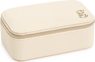 Nordstrom Initial Rectangular Jewelry Box in G- Cream- Gold at Nordstrom