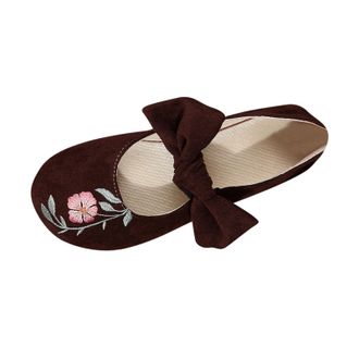 Generic Womens Flat Shoes Bow Casual Pumps Round Toe Fashionable Lightweight Comfortable Slip On Breathable Wide Fit Mary Jane Shoes Outdoor Daily Coffee