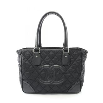 Chanel Black Nylon Leather Tote Bag (Pre-Owned)