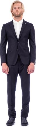 Tagliatore Single Breasted Suit Set - Heren - Business pakken - Blauw - 2XL - Wol - Kostuums