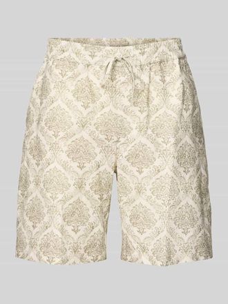 Bugatti Shorts aus Leinen-Mix im Allover-Look in Sand, Gr&ouml;&szlig;e XXL