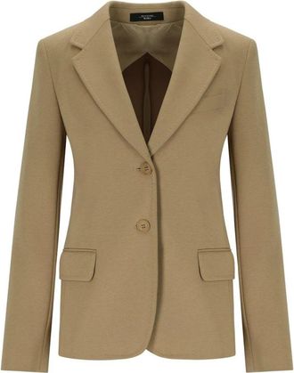 Max Mara Ginnasta Single-Breasted Blazer - Dames - Blazers - Beige - M - Katoen - Jassen