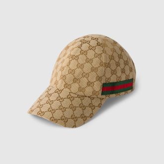 Gucci GG Baseball Hat With Web, Size XXS, Green, Cotton