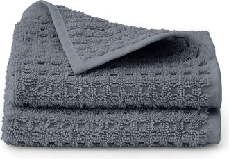 Boll & Branch Set of 2 Waffle Organic Cotton Washcloths in Mineral at Nordstrom