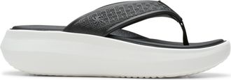Clarks Womens Athleisure Flip-Flop, Black Synthetic, 2.5 UK