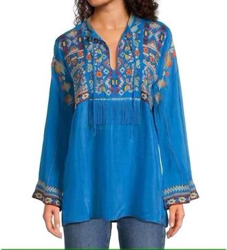 Johnny Was Karen Coriander Tunic In Malibu Blue