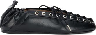 Ganni Ballerinas met Veters - Dames - Ballerinas - Zwart - 40 EU - Katoen - Schoenen