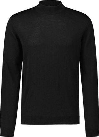 Roberto Collina Wollen Gebreide Trui - Heren - Coltruien - Zwart - 2XL - Wol - Truien & Vesten