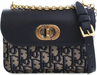 Dior Borsa a tracolla Miss Maddy Flap mini in tela con motivo Oblique 2024 - Blu