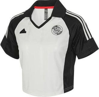 adidas (WMNS) adidas Colorblock Letter Fashion Polo Shirt Asia Sizing White Black JC8641