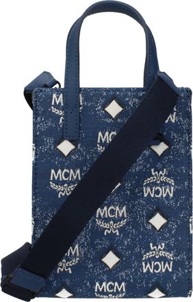 MCM Mcm Handtasche f&uuml;r Herren, blauer Stoff
