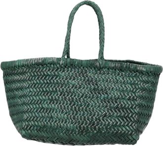 Dragon Diffusion Triple Jump Green Handwoven Leather Basket Bag